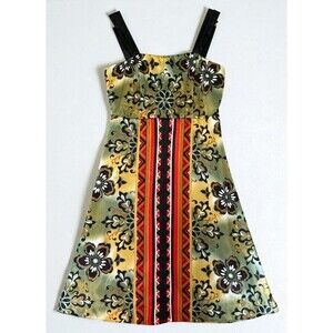 Rabbit Rabbit Rabbit Dress Size 8 Boho Print Midi Sleeveless Tie Back